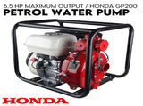 6.5HP Petrol Water Pump Honda GP200 Twin Impeller Irrigation Fire Fighting V379-PETRLWTRGP