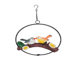 Hanging Birds Statue with Iron Ring Resin Hanging Birds Figurine Garden Ornament Outdoor Decor for V1294-YM0901-3115250097012