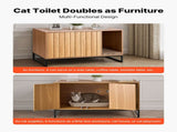 Cat Litter Box Enclosure Furniture, 80 cm Hidden Litter Box Cabinet with Scratch Pad & Storage, V952-JSJJMSPWQ3151XBNF001V0
