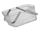 Bath Organizer Basket Stylish Clear Stripe Large Capacity Shower Storage Organizer with Handle for V1294-YM0703-3117230123813