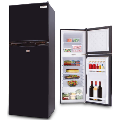 GECKO 142L Upright Portable Fridge / Freezer, 12V/24V/240V for Motorhome and Caravan, Black V219-CMPFRUGK14KA