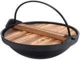 Japanese Style Iron Pot Non Stick Cooking Pot with Wooden Lid V1192-AZ-W-26761