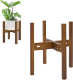 Adjustable Bamboo Plant Stand, Indoor Outdoor Flower Pot Holder for Living Room Balcony Terrace, V1237-ZY-924-239