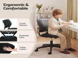Artiss Ergonomic Office Chair Armless Study Chair Height Adjustable for Girls Boys Teens Black OCHAIR-M-1006-BK