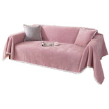 Sofa Cover Chenille Nylon Multipurpose Machine Washable Couch Slipcover for All Seasons Pink V1294-YM0717-3117220191314