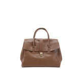 Size XL Brown Elegant Women's Leather Briefcase Tote Vintage Style Large Capacity Commuter Handbag V888-ELOSUNG27562