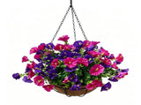 Artificial Petunia Hanging Flower Arrangement Red White Blue Flowers Outdoor - Multi-color - Size 6 V1347-112-04031-MLT-6