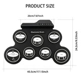 Portable Roll-Up Electronic Drum Seven Pads with Realistic Feel, Silent Practice, Foldable and Easy V1232-BXDZG-001