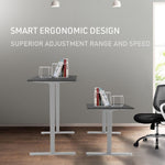 FORTIA Sit Stand Standing Desk, 120x60cm, 72-118cm Height Adjustable, 70kg Load, Black/Silver Frame V219-ADKSSTFOBKSV2A