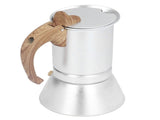 Moka Stove Coffee Maker Professional Metal Italian Coffee Maker for Home Travel Silver 150ml V1294-YM0715-3118220095312
