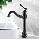 High Bathroom Faucet 360 Degree Rotation Rotatable Countertop Mixer, Retro Classic Bathroom Faucet V1189-LC-LY-00032
