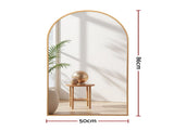 Embellir 86x50cm Arched Wall Mirror Vanity Makeup Home Decor MM-E-WALL-OVAL-GD-5086