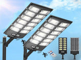2-Pack 80000LM Black Solar Street Light with 504 LEDs and Remote Control LSB-59192