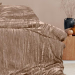 Ardor Vivienne Champagne Crushed Velvet Quilt Cover Set King V442-INT-QUILTCS-VIVIENNE-CHAMPAGNE-KI