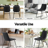 Artiss 4x Dining Chairs Retro PU Leather Kitchen Lounge Cafe Accent Chair Black UPHO-C-DIN-2503-BKX4