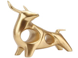 Golden Bull Sculpture Resin Hollow Lucky FengShui Bull Statue Crafts Figurine for Office Home V1294-YM0521-3115220151111