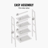 VEVOR Bamboo Bookshelf 4 Tiers Bamboo Ladder Bookshelf Trapezoid Storage Rack V952-TBSJTBZZTX4GVCXBQV0
