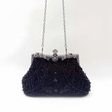 Evening Bag,Beads and Rhinestones Clutch Purse,Sequins and Satin Ladies Purses,Champagne V1369-AZ3-W-10703