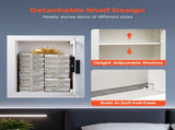 0.83 sq.ft Wall Safe, 3-Tier Hidden Wall Safe with Password, Key & Turning Knob, Q235 Cold-Rolled V952-BGBXJ4162522X2SV6001V9