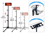 Adjustable 4.7-12.9" Stable Tripod Floor Stand Lazy Tablet Mount Holder for iPad V767-MGF021