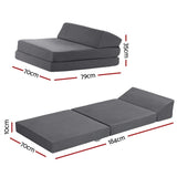 Giselle Foldable Mattress Folding Sofa Bed Trifold Sleeping Camping Cushion Mat FOAM-MFM-CDF-GY