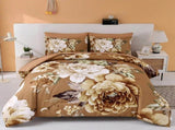 Golden Bloom Majesty Caramel Blossom 3 Piece Comforter Set V745-AB011171AJ3