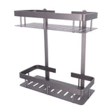 Bathroom Storage Shelf Double Layer Aluminium Alloy Surrounding Edges Wall Mounted Shower Shelf V1294-YM0901-3112240046811