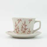 High-Fired Ceramic Stoneware Speckle Cup & Saucer Set 380ml Floral Tea Spoon EARTHY RED V274-HA-LA-P0024818-RD