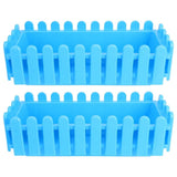 Plastic Rectangular Planter Box 2Pcs for Indoor Outdoor Flower Pot with Drainage Holes V1369-AZ3-W-20898