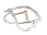 Horse Bit Stainless Steel Copper D Ring Snaffle Bit with Chain for 125mm Horse Mouth V1294-YM0717-3111220220411