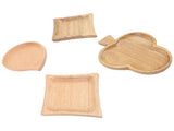 Wooden Serving Tray Japanese Style Decorative Appetizer Platter Set for Kitchen Countertop Set of 4 V1294-YM0901-3118240114311