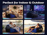 Artiss Gaming Bean Bag Chair for Adults Teens Kids Splash-Proof Floor Gaming Chair BD-COVER-GAME-CH-BLBK
