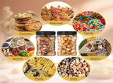 6 Pcs Square Clear Plastic Jars with Pinch Handle Plastic Storage Container with Screw-on Lids V1258-DP02-C-302