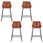 Artiss 4x Bar Stools Leather Padded Metal Legs Brown BA-TW-8068-BRX4