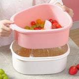 Fruit Cleaner Spinner - Fruit Washer Spinner Bowl with Lid, Large Capacity Fruit Washer Spinner with V1259-DP01-A-3024