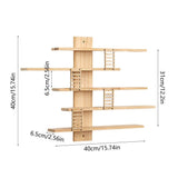 Solid Wood Wall for Display and Storage Floating Wall Mounted for Home Decor Small V1366-AZ2-W-13002