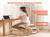 Ergonomic Kneeling Chair, Wooden Posture Knee Chair with Adjustable Thick Foam Cushions & Solid Wood V952-JYKGYMBSBDLWFBRDG001V0