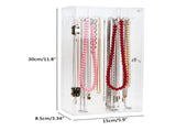 Acrylic Necklace Holder with 24 Hooks Clear Necklace Organizer Dustproof Rotation Jewelry Storage V1294-YM0523-10335042