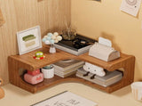 Kdkad 2-Tier Corner Desk Shelf 14x5 Inch Solid Wood Organizer for Kitchen/Bathroom/ice V1189-WXFWAL-20260326-02601