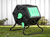 Gardeon Compost Bin 65L Composter Tumbler Rotating Outdoor With Sliding Door CBIN-SING-GNBK