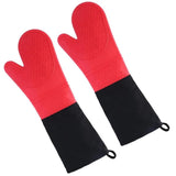 Extra Long Professional Silicone Oven Mitts with Quilted Liner, Durable Resistant Oven Gloves, V1369-AZ3-W-18843