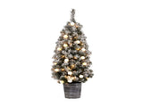 Jingle Jollys Christmas Tree 1.2M Potted Snowy Xmas Tree XM-TR-4FT-GS-LED-POT
