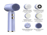 Green 6-in-1 Electric Facial Cleansing Brush Set - Rechargeable & Waterproof V888-ELOSUNG26051