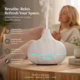 Onion Wood Grain Aroma Diffuser, White Wood Remote, 24V AU Plug, Christmas Gift V1221-XM-LB1531-ZS043