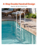 Thickened 4-Step Pool Ladder of Double Handrails for 1219.2-1371.6mm Pool V952-DXYCTTBGGSLBVYRNQV0