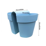 2PCS Grey Color Guardrail Saddle Pot Thickened PP Resin Hanging Saddle Railing Planter for Office V1294-YM0901-210508TW0135