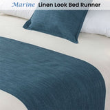 Jason Linen Look Marine Bed Runner Double/Queen V442-WAM-BEDR-LINENLOOK-MARINE-Q