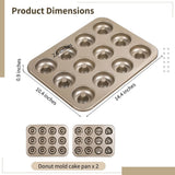 2-Pack Pans For Baking, 12 Cavity Heavy Duty Non-Stick Steel Doughnut Tray, Doughnut Bakeware V1369-AZ3-W-08541