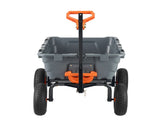 Dump Cart, Poly Garden Dump Cart with Easy to Assemble Steel Frame, Dump Wagon with 2-in-1 V952-SLZXTC1200B0XEEV4V0