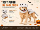 Dog Dinosaur Costume, Plush T-Rex Skeleton Halloween Outfit with 3D Skull Headpiece for Medium Large V1192-AZ-W-26499